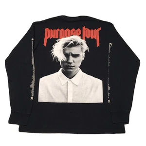 Camiseta Justin Bieber Propósito Medio Gira EE. UU. Música Pop Hip Hop Streetwear Negra - Imagen 1 de 7