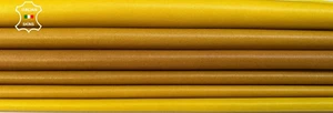 TAN & YELLOW DISTRESSED MANGO YELLOW Soft Lamb leather 2 skins 14sqf 0.7mm B9632 - Picture 1 of 7