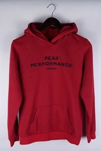 Peak Performance JR ORIG H Boys Hoodie Casual Red Cotton Blend size 15-16Y/160CM - Picture 1 of 7