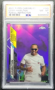 2020 TOPPS CHROME F1 #140 LEWIS HAMILTON #/399 PURPLE REFRACTOR ROOKIE RC PSA 8 - Bild 1 von 7