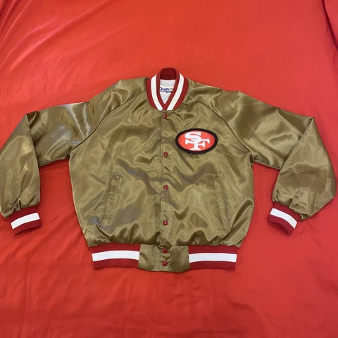 Vintage Chalk Line San Francisco 49ers Satin Gold NFL Jacket USA Made Mens Large Cover