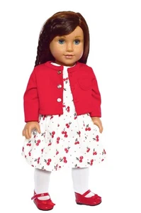 Doll Clothes 18" Dress Red White Cherry Sweater Red Brittany's Fits AG Dolls - Picture 1 of 4