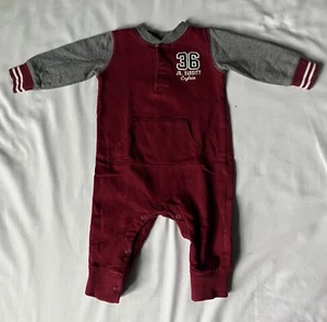 Carter's Baby's Jumpsuit Burgundy/Grey Size 6 Months - Picture 1 of 9