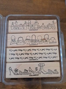 Stampin Up 2004 It's A Girl Thing 4 Piece Rubber Stamp Set  - Picture 1 of 8