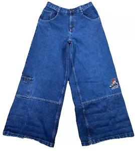 Jynx Jeans Wide Leg Baggie Size 33x32 Embroidered Jnco Style Vintage - Picture 1 of 6