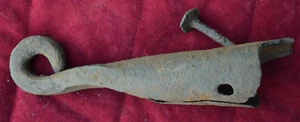 Ring Hook Tool Antique Primitive Hand Forget Handmade Iron Rusty - Picture 1 of 7