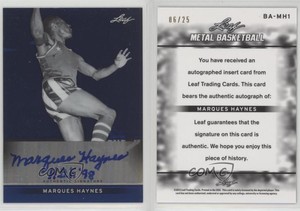 2012-13 Leaf Metal Holo Blue /25 Marques Haynes #BA-MH1 Auto HOF