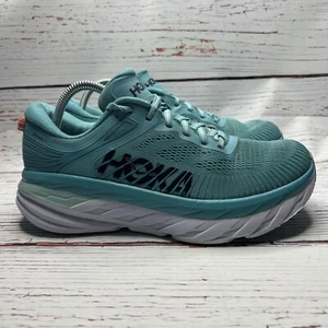 HOKA Bondi 7 Aquarell/Eierschale blau Größe 9,5 Lauf Walking Damen Turnschuhe - Bild 1 von 9