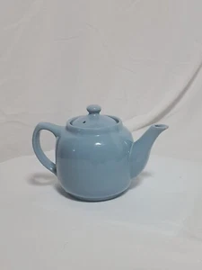 Vintage Antique USA Pottery Robin's Egg Blue Glazed Yellowware Stoneware Teapot - Bild 1 von 11