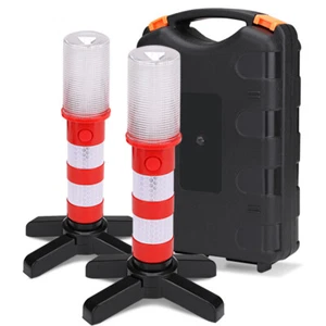 2x LED Emergency Roadside Flares Stand Beacon Safety Strobe Light Warning Signal - Picture 1 of 12