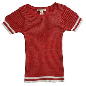 NWOT Bonpoint Sparkly Red Ribbed Knit Top Girls 10 - Picture 1 of 5