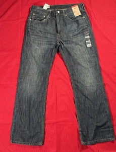 Levis 527 Slim Bootcut Mens Jeans 34×30 #0239 Dark Blue W34L30 NEW - Picture 1 of 11