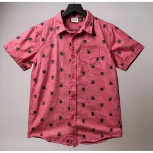 Marvel Spider-Man Graphic Button-Up Shirt Kid's Size XL Superhero Short Sleeve - Picture 1 of 10
