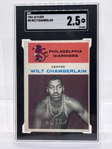 Baloncesto Fleer 1961-62 Wilt Chamberlain novato #8 SGC 2,5 RC con gran color - Imagen 1 de 10