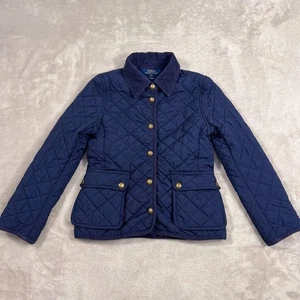 Polo Ralph Lauren Jacke Mädchen mittelblau gesteppt Cordkragen Esquestrian - Bild 1 von 15