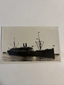 Vintage Real Photo Postcard RPPC Tampico Mexico El Monterrey Water Ship History - Picture 1 of 8