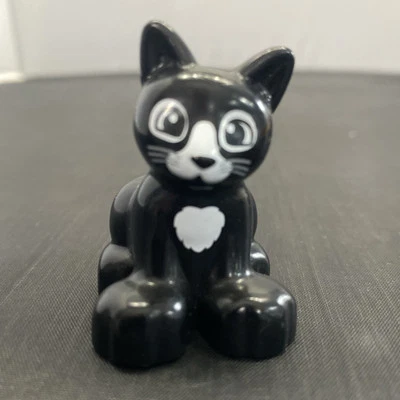Lego Duplo Black Cat Figure Pet Animal Replacement Minifigure Miniature - Image 1 of 4