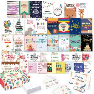 Birthday Cards Bulk, 80 Pack 40 Designs Happy Birthday Card Assortment Box wi... - Picture 1 of 7