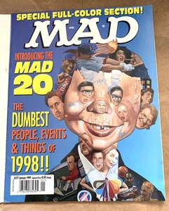 Revista MAD #377 enero 1999 ~ Dumbest People, eventos, cosas de 1998 - Imagen 1 de 5