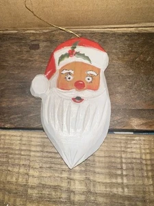 Adorno navideño de madera tallada vintage de Papá Noel - Imagen 1 de 1