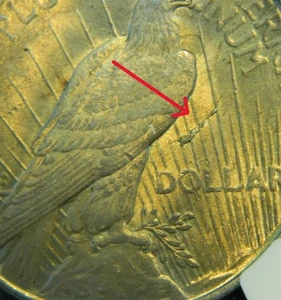 1922 Peace Dollar NCG AU 58 - VAM 1F LDS (Field Break Rev, Top 50) (Lot #21-20) - Bild 1 von 6