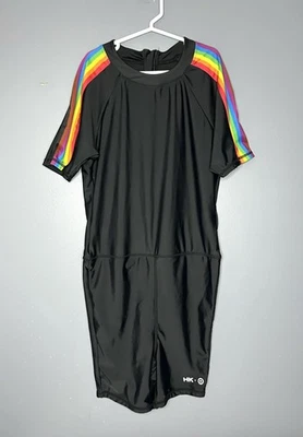 Humankind x Target Swimsuit Small Black Rainbow Pride One-Piece Unisuit - Image 1 of 4