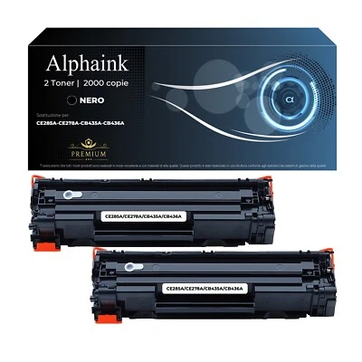 2 TONER CE285A 85A COMPATIBILE PER HP LASERJET P1102 W M1130 M1132 M1136 M1210  - Immagine 1 di 4