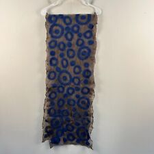 Aidai Womens Scarf Neck Gray Blue Polka Woven Wrap Rectangle Wool Silk 16453