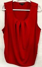 *Ava & Grace red scoop neck pleated spandex stretch sleeveless top 2X