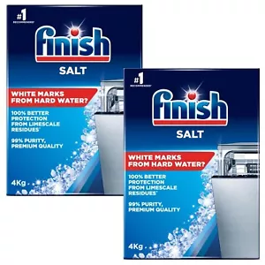 2 x Finish Dishwasher Salt 4kg Soften Water to Prevent Limescale & Watermarks - Picture 1 of 3