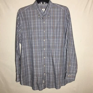 Peter Millar 100% Cotton Blue Plaid Long Sleeve Button Front Shirt Men's Sz XL - Picture 1 of 5