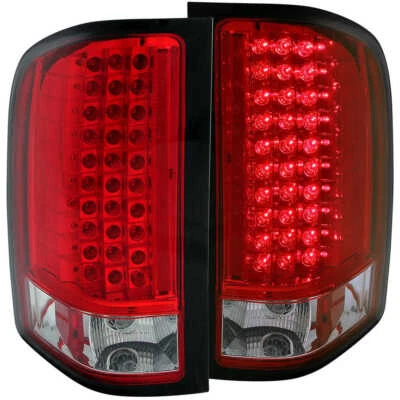 Chrome Red/Clear Lens LED Tail Light Assembly fits 07-14 Chevy Silverado 3500 - Image 1 of 3