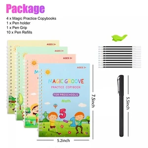 16Pcs Grooved Magic Practice Copybook Set Boys Girls Handwriting Book Practice - Picture 1 of 8