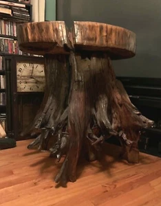 Driftwood Live Edge Table Round Slab River Table. Coffee/ End/Pub Table, Lodge - Picture 1 of 12