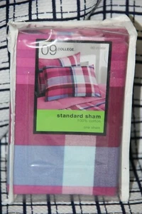 Rosa & lila Karo Kissen Standard Kissenbezug ~ 100 % Baumwolle ~ 20 x 26 Zoll - Bild 1 von 3