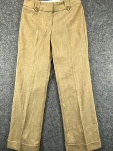 NWOT Womens Petite Dress Pants 2P Herringbone Worthington Marilyn Fit Beige Flat - Picture 1 of 13