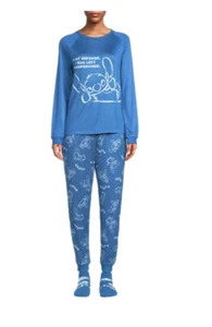 DISNEY STITCH Mujer 2X Plus Azul Índigo Acogedor Elástico Pijama Calcetín Conjunto de 3 Piezas Nuevo con Etiquetas - Imagen 1 de 6