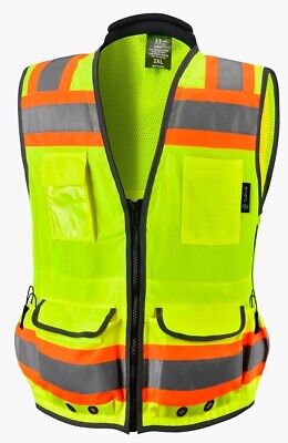 Yellow Class 2 Heavy Duty Two Tone Engineer Vest • 18.99$
