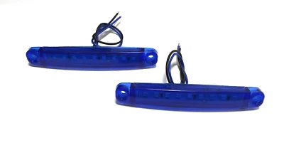 2 luces de cortesía súper brillantes BBT impermeables 12 V azules LED Slimline Foto 1 de 4