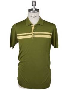 Kiton Green Cotton Polo A1003 Man