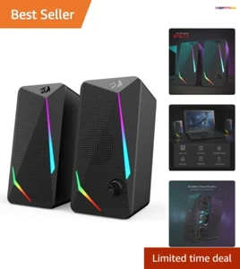 2.0 Channel RGB Computer Speakers with Enhanced Bass & Touch Control Light - Picture 1 of 10