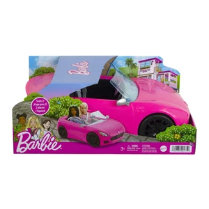 Barbie Convertible Toy Car, Bright Pink with Seatbelts (Seats Two Dolls) Ages 3+ - Picture 1 of 7