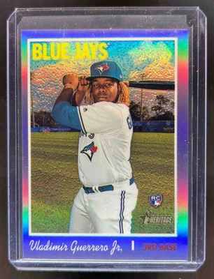 2019 Topps Heritage Vladimir Guerrero Jr. RC Chrome Purple Refractor #THC-504 - Image 1 of 2