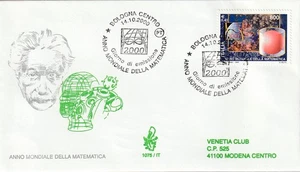 2000 FDC VENETIA 1075/IT ITALIA ANNO MONDIALE DELLA MATEMATICA VIAGGIATA MF81289 - Picture 1 of 1