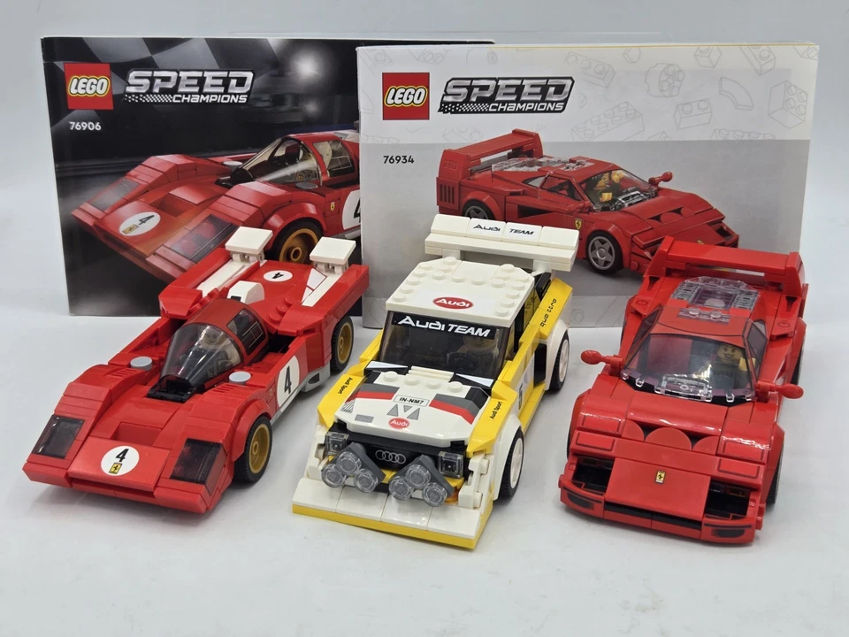 LEGO Speed Champions 76897 1985 Audi 76906 1970 Ferrari 512 y 76934 Ferrari F40 Foto 1 de 4