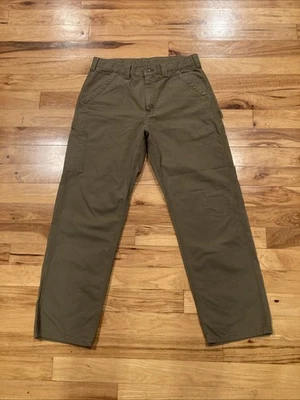 Pantalones Carhartt Para Hombre 34x32 Verde Lona Trabajo Calce Relajado Carpintero Informal Algodón Foto 1 de 4