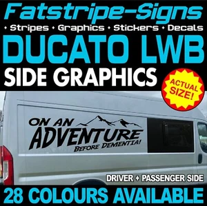 passend für Fiat Ducato L3 LWB AUF AN ABENTEUER AUFKLEBER GRAFIK CAMPER VAN WOHNMOBIL - Bild 1 von 2