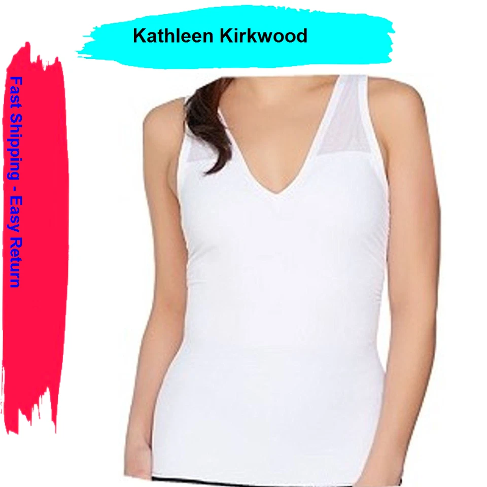 Sonic Slimmers by Kathleen Kirkwood, Body/Bust Minimizer Tank, White, SZ Medium - Image 1 of 1