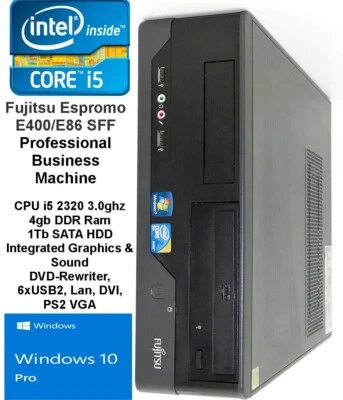 PC Computer Fujitsu Esprimo E400 Core i5-2310 3.0 GHz 1TB HDD 4GB Ram Win 10 - Image 1 of 4