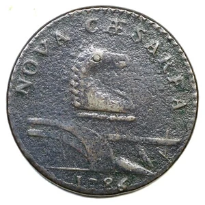 1786 14-J R-1 Stegosaurus New Jersey Colonial Copper Coin - Picture 1 of 2